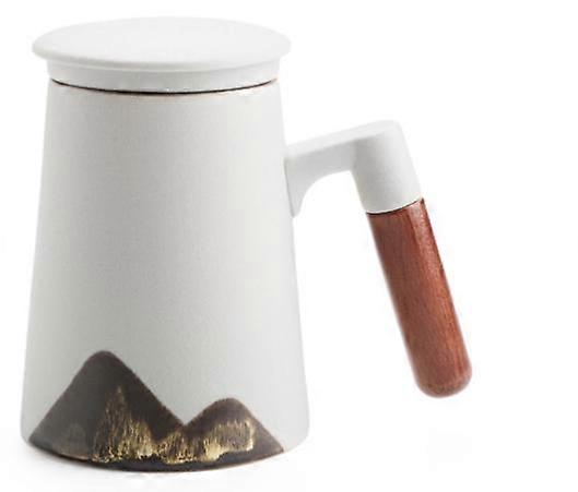 Large Capacity Porcelain Mug With Lid