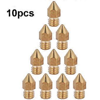 10 Stück MK8 Extruderdüse für 3D-Drucker 1,75 mm / 0,6 mm Messing