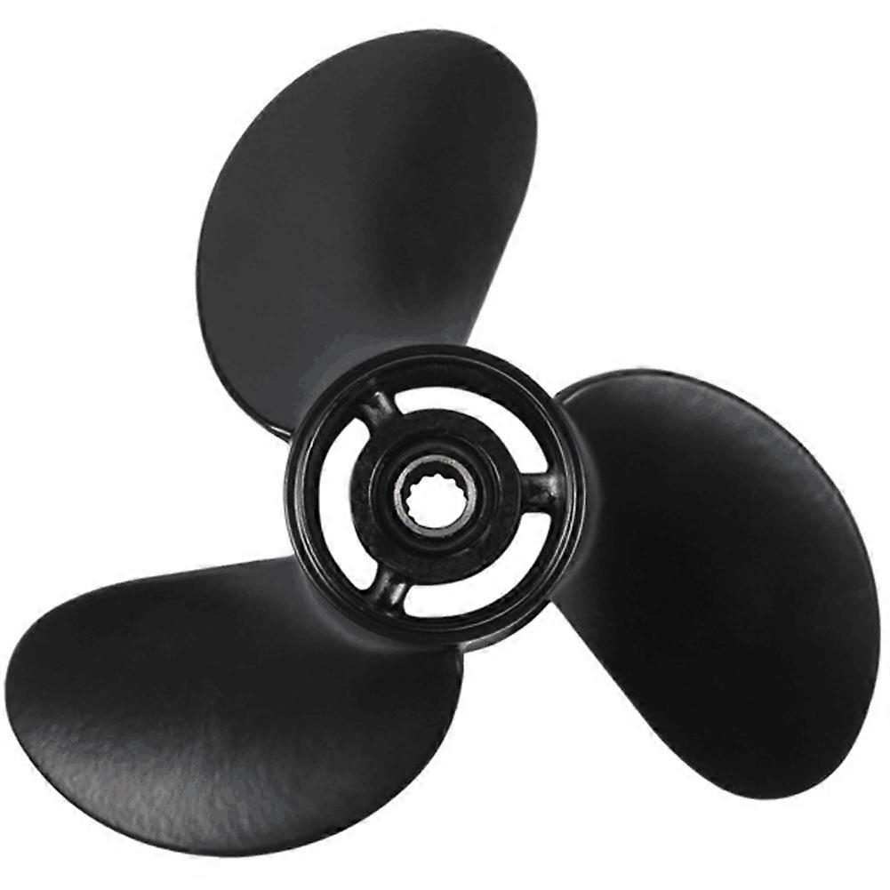 8-9.8HP 3 Blades 3B2W64517-1 8.5X9 Outboard Propeller Boat for -Mercury 12 Spline Tooths Black