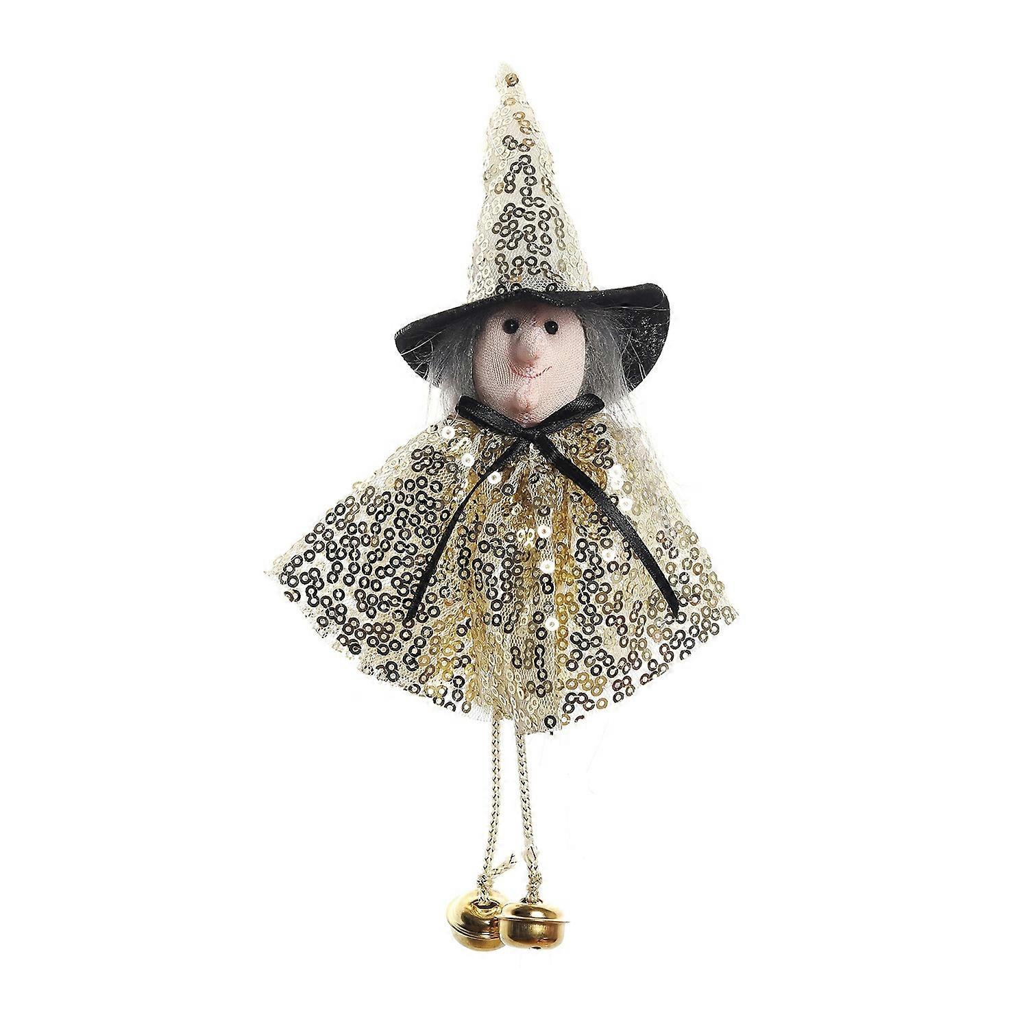 Halloween Witch Pendant Exquisite Workmanship Sequin Hanging Ornament for Home Haunted Party