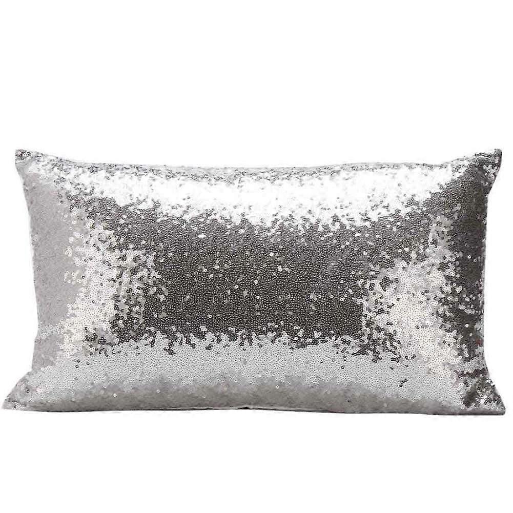 Rectangle Pillowcase,Solid Color Glitter Sequins Throw Pillow Case Cafe Home Decor Car Sofa Cushion