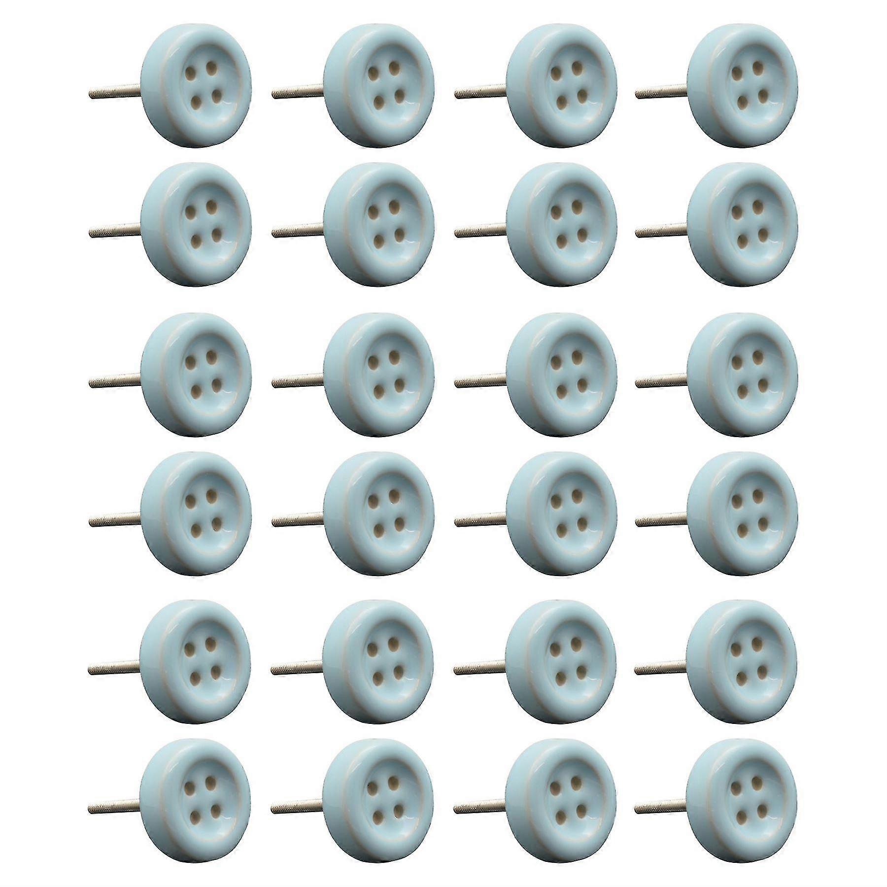 Ceramic  Board Drawer Knobs - Button Design -   - Pack Of 24