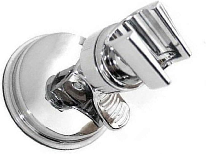 Suction Cup Shower Holder, Adjustable Rotation Chrome Finish Replaceable Large Adsorbability No Dril