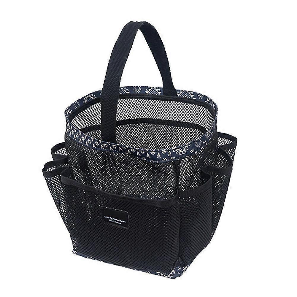 Mesh Bath Shower Caddy Basket With Handle Durable Portable Foldable Bag For Swimming Bathroom