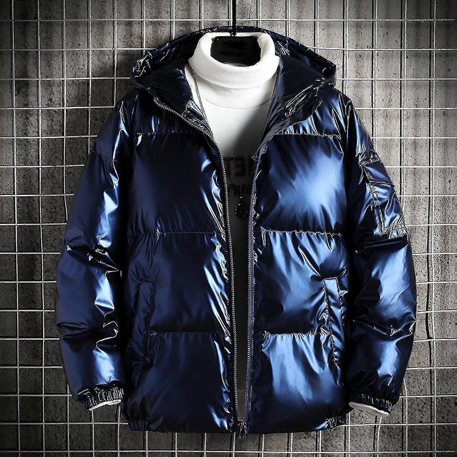 Shiny Hooded Reflective Down Jacket Cotton Jacket