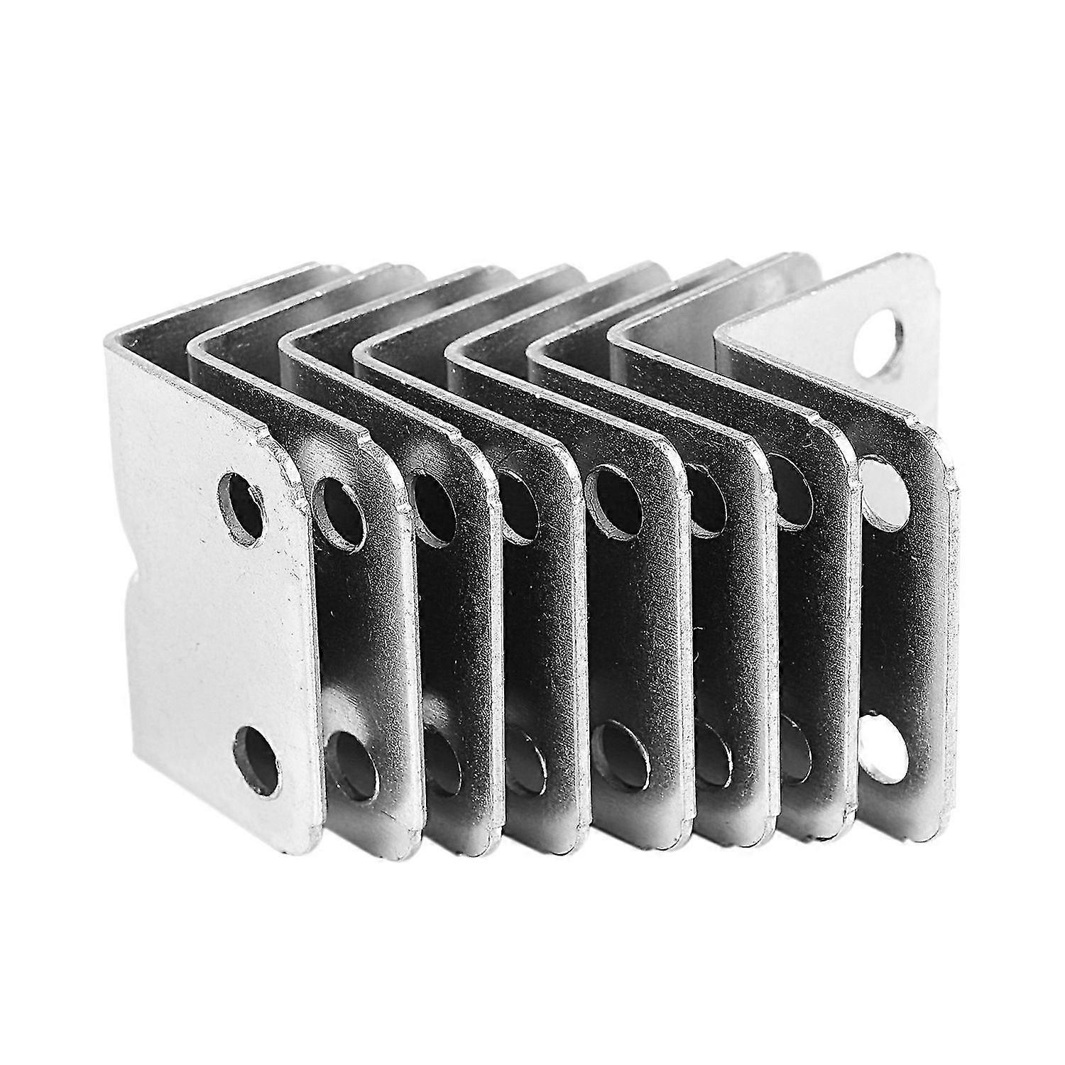 Stainless Steel Corner Braces Angle Brackets Silver Tone 8pcs
