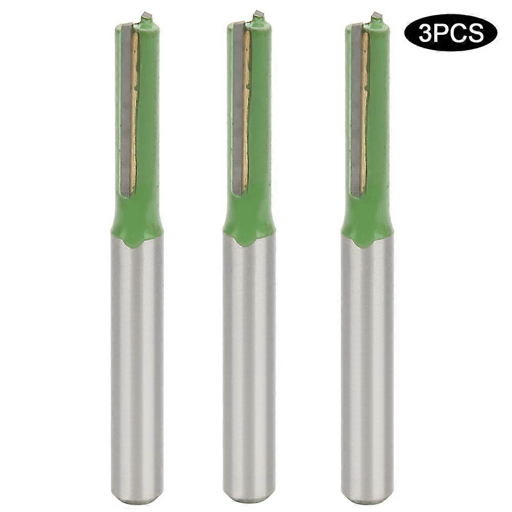 3PCs Double Edged Flush Trim Woodworking Milling Cutter Router Bit Hardware Part 6 x 6 x 20mm6 x 6 x 20mm
