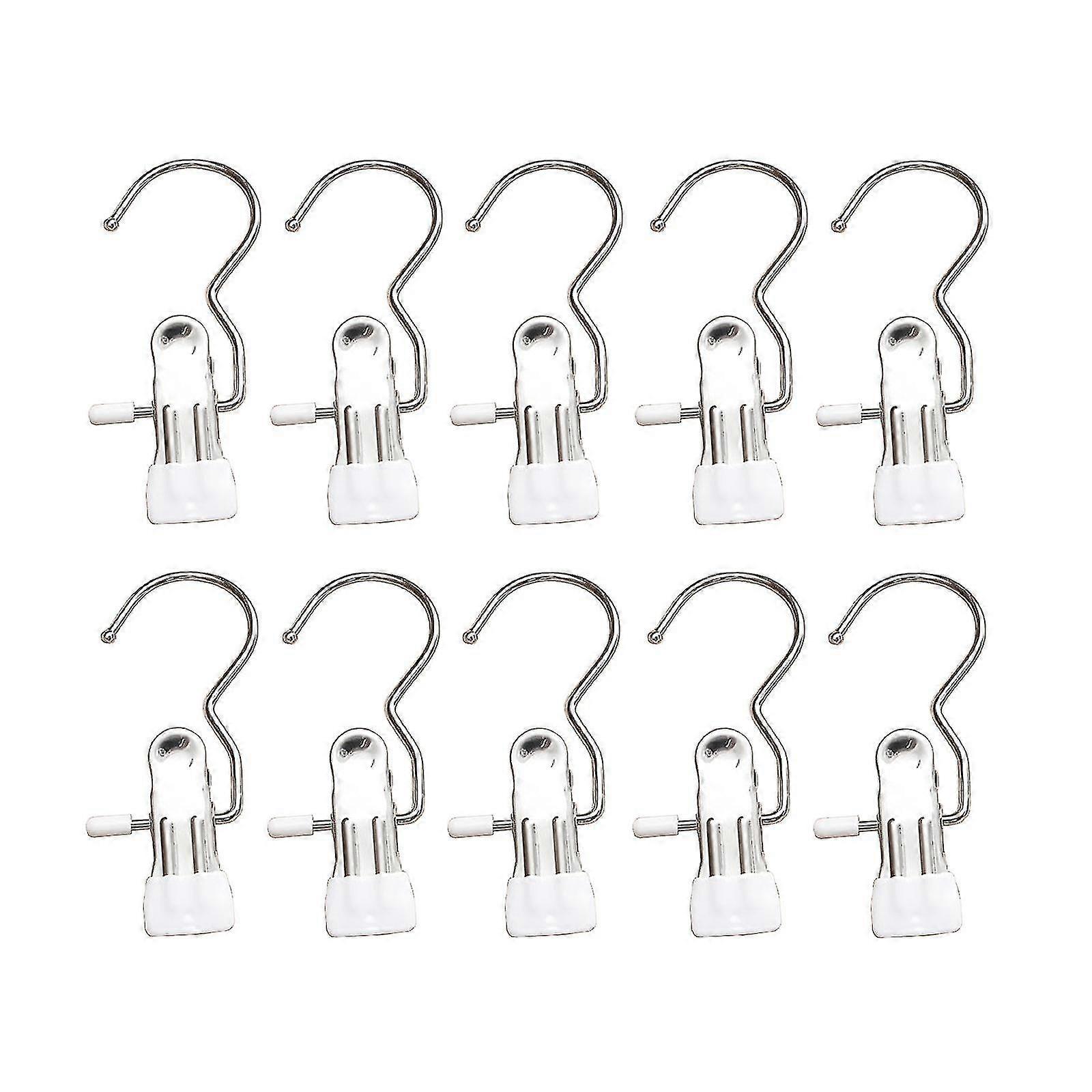 10pcs Anti-rust Clip Space-saving Clothespin Hat Pants Storage Hanging Hooks
