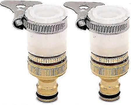 2024 Universal Bath Faucet To Garden Hose Adapter, 1/2 Inch And 3/4 Inch 2-in-1 Female To Slotted Adapter