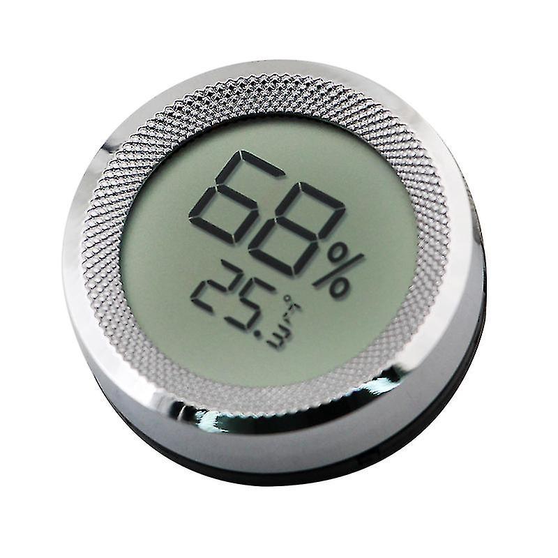 Cigar Humidor Hygrometer Mini Digital LCD Display Sensor1 Piecesilver