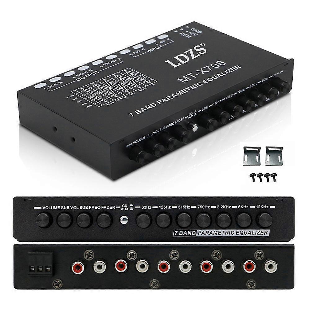 7 Band Car Equalizer Multifunctional Car Audio EQ Tuning Crossover Amplifier Parametric Equalizer Car Audio Equalizer