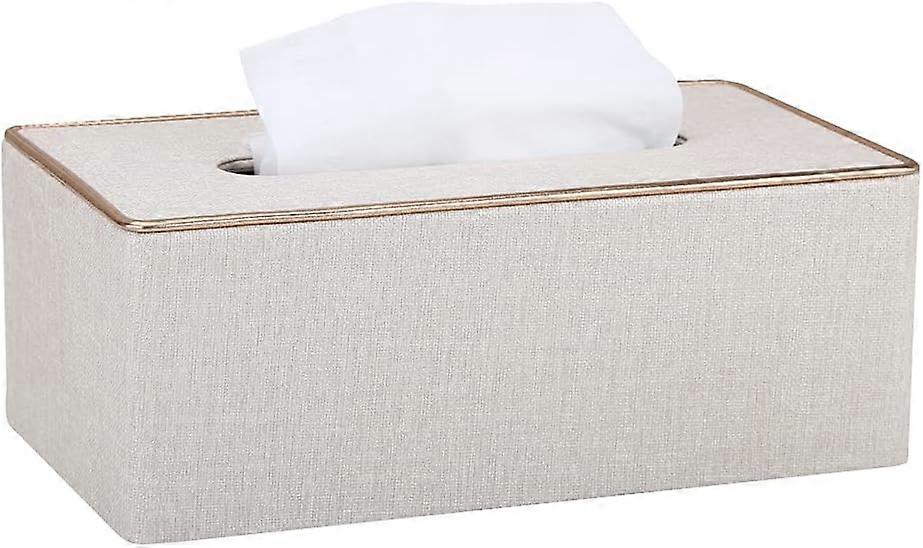 Leather Tissue Boxes, Rectangular Tissue Dispenser Tissue Holder for Home Car (White Pearl),2024 Ping