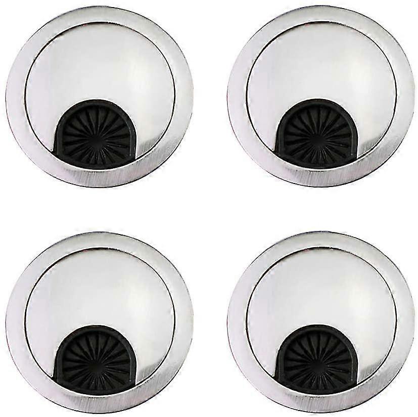 4 X 60mm το καλώδιο Grommet γραφείων τακτοποιήσει τα καλύμματα οπών λιμένων επιφάνειας γραφείων υπολογιστών (βουρτσισμένο χρώμιο)