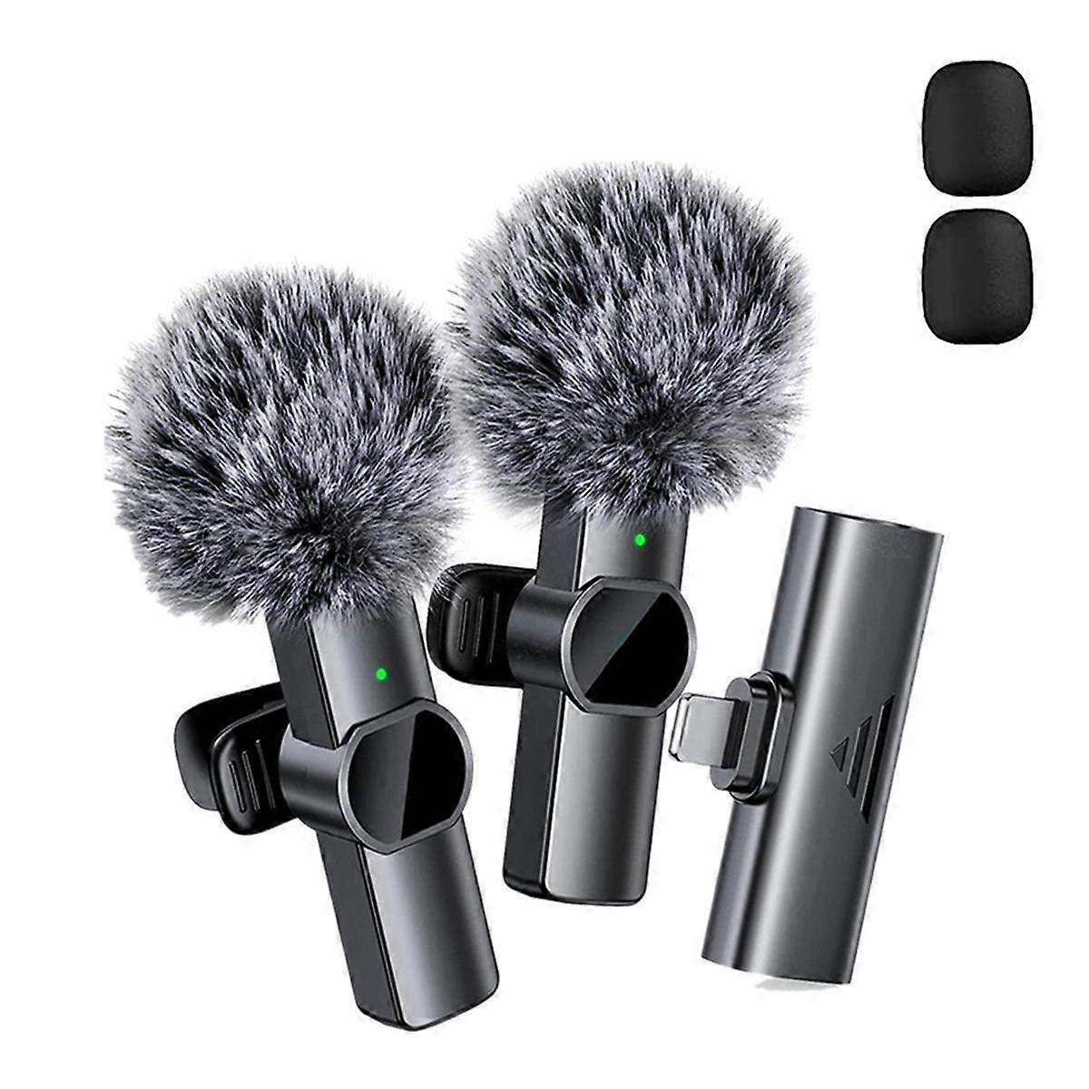 K3Pro Wireless Collar Microphone One to Two Mini Recording Noise Reduction Microphone Interface