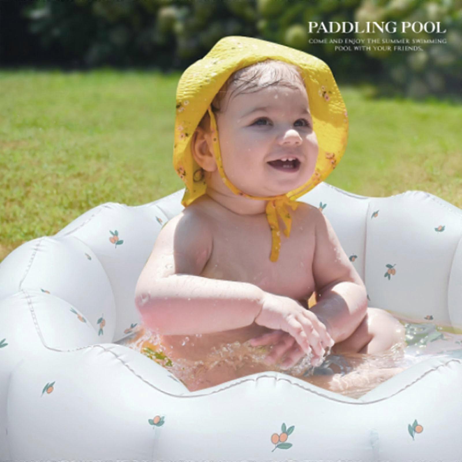 90cm Inflatable Petal Swimming Pool For Baby Household Outdoor Paddling Pool Soft Pvc Round Balls Fence For Play Center Pool For Garden