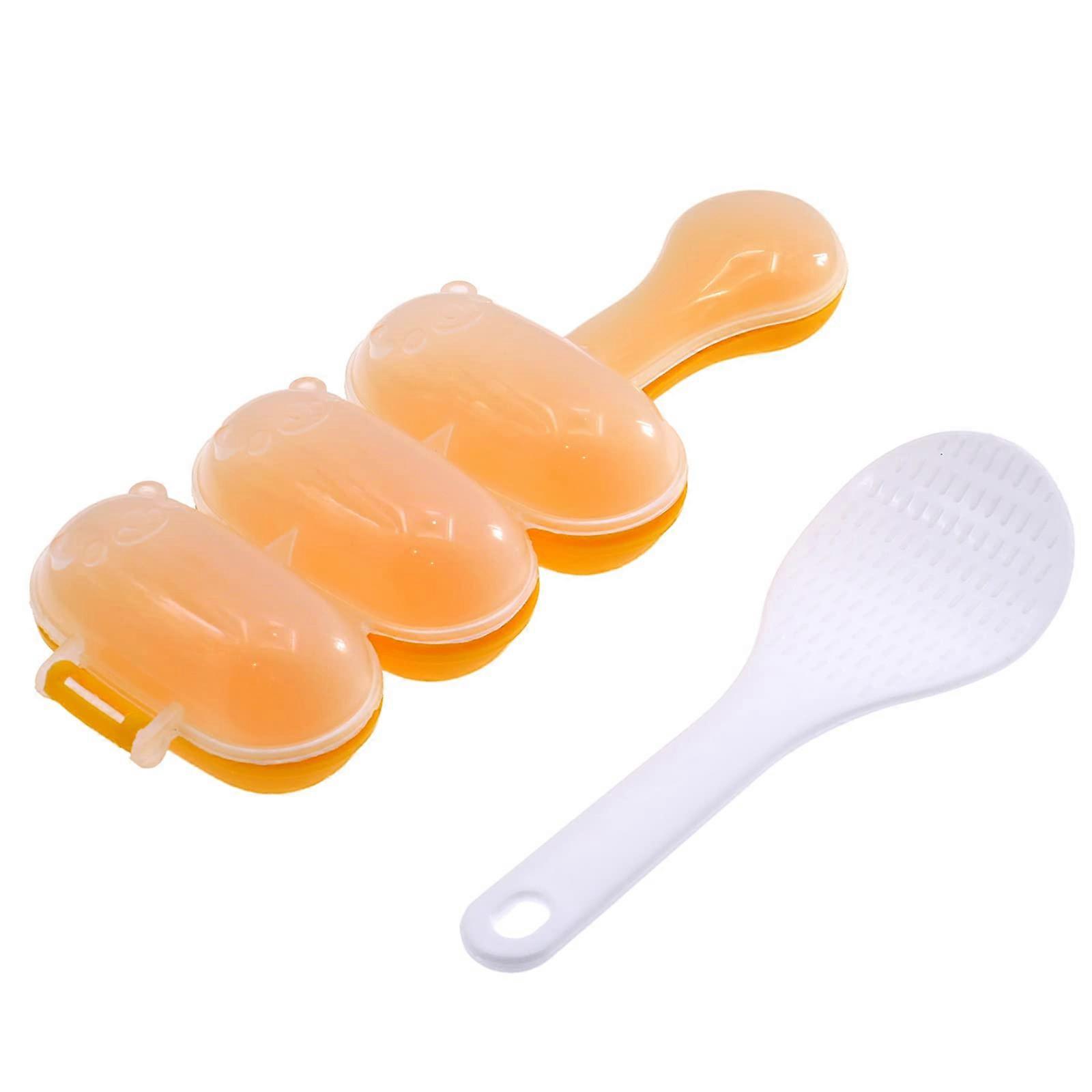 Rice Ball Mold DIY Sushi Roller Making Kit Non Stick Rice Ball Shaker Rice Ball Mould with 1 Pc Rice Scoop