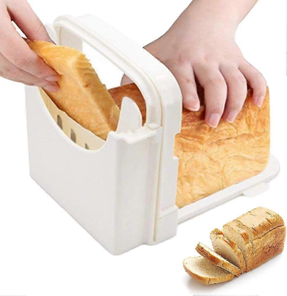 Bread Slicer,folding And Adjustable Handhold Homemade Bread For Cutter Folding Bread Toast Slicer Quick And Safebeige1pcs