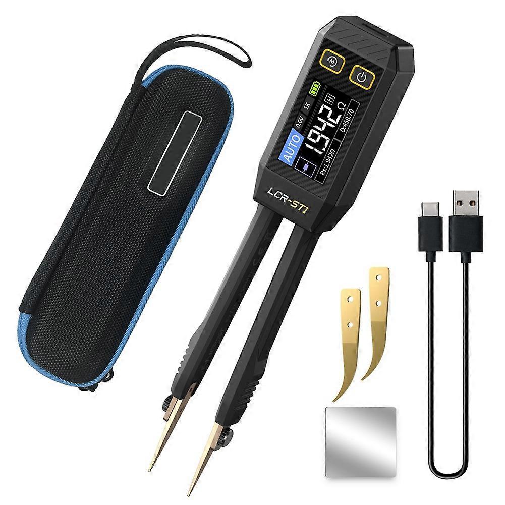 LCR-ST1 10KHz LCR Meter Tweezer, Mini Smart SMD Tester, Auto Componente de Reconhecimento Eletrônico Comp