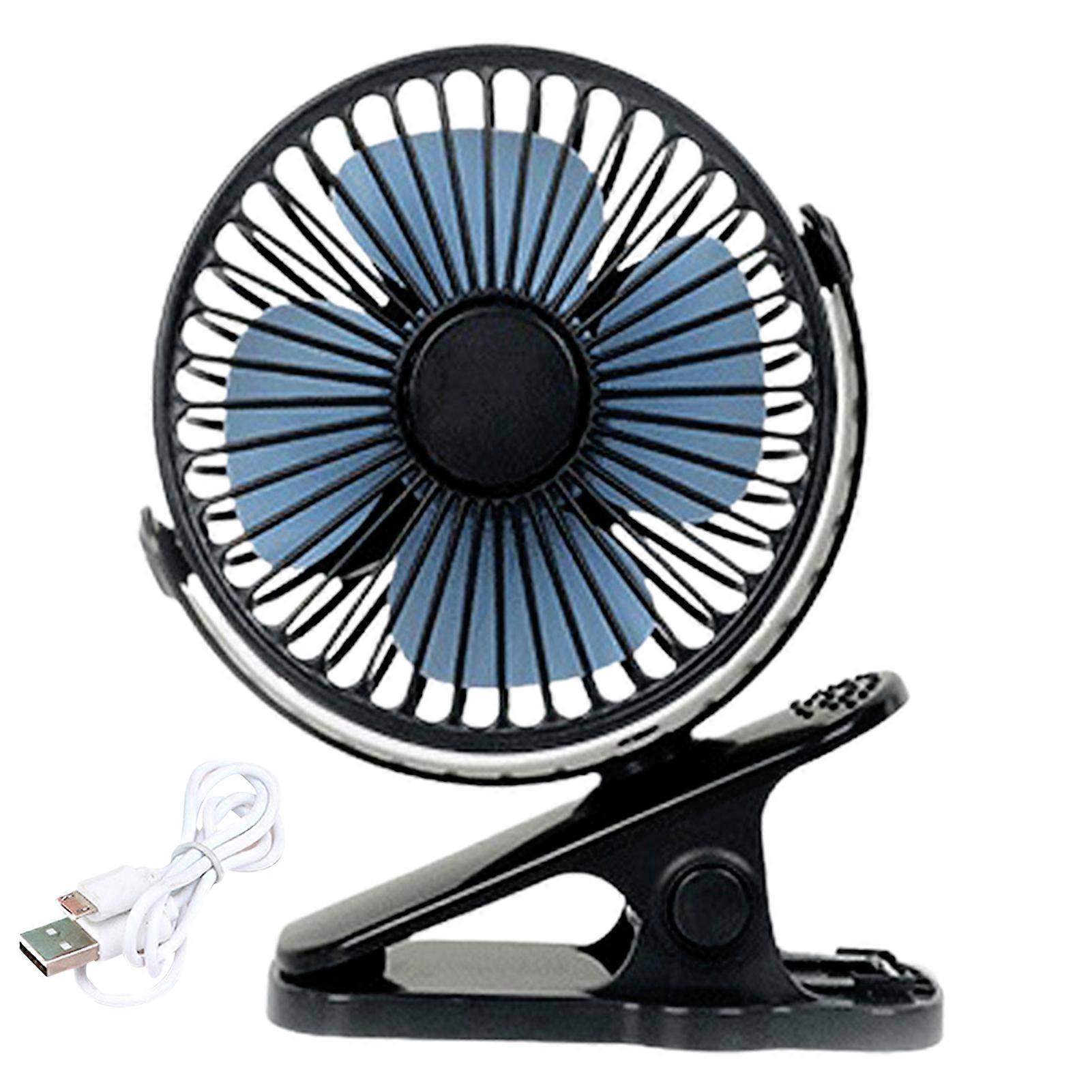 Desktop Fan Clip Type USB Powered/Rechargeable 360 Degree Rotatable Small 3 Speeds Low Noise Large Airflow Mini Fan Home Supplies KAESI
