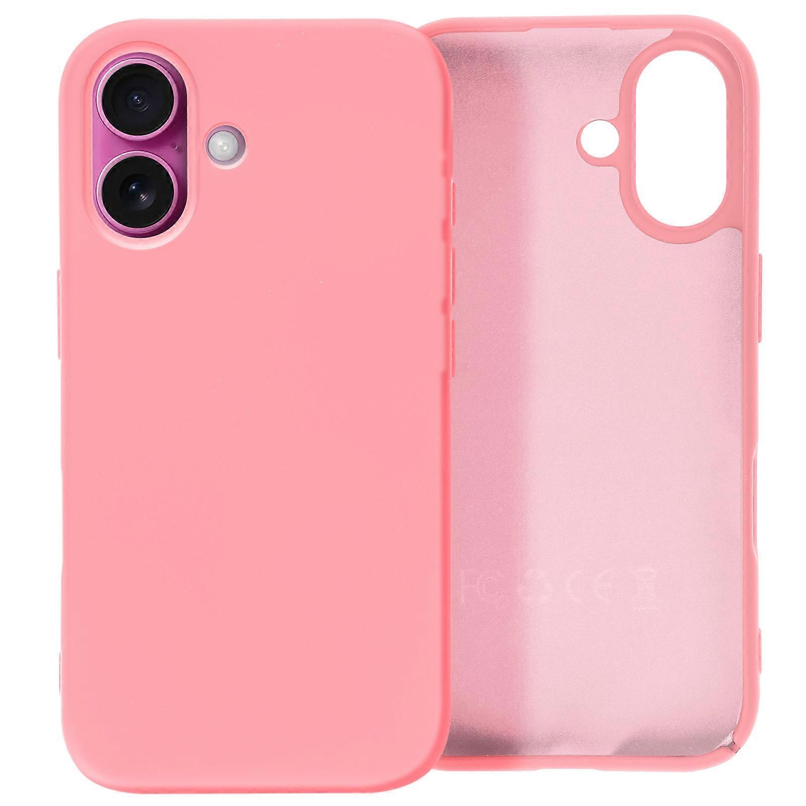 Coque pour iPhone 16 Semi-rigide Soft-touch Anti-traces, Rose clair