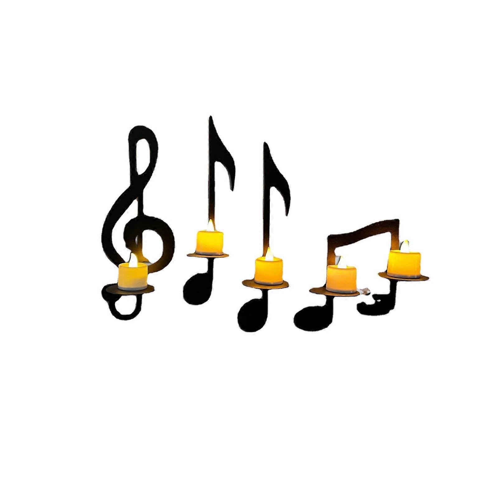 4-pack decorative candle holders musical note candle holders