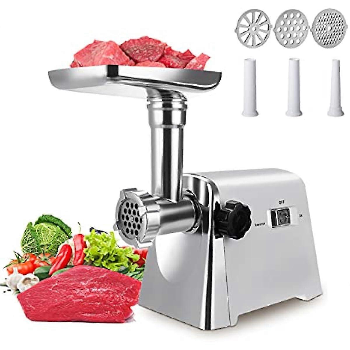 2800 W Electric Meat Mincer Sausage Machine Food Processor Crushed Multi Food Processor with 3 Stainless Steel Hole Discs for DFie Home Kitchen