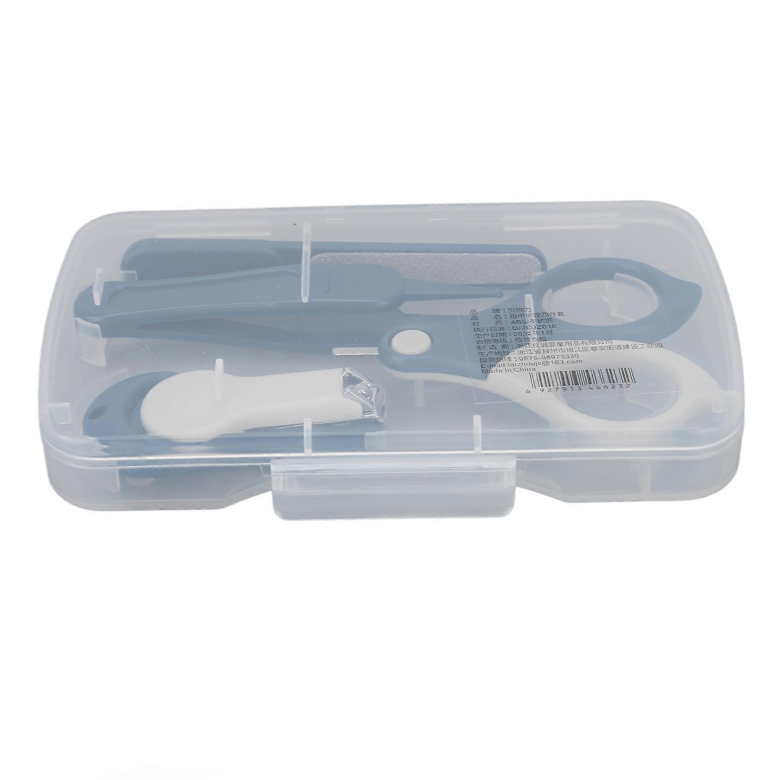 Baby Nail Kit Cute Safe Practical Manicure Set Cutting Out Burr Free Nails for Home Kids Toddlers Blue