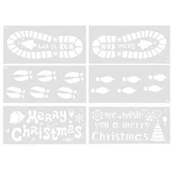 6 Sheets Christmas Drawing Stencil Hollow Out Templates Drawing Templates for DIY