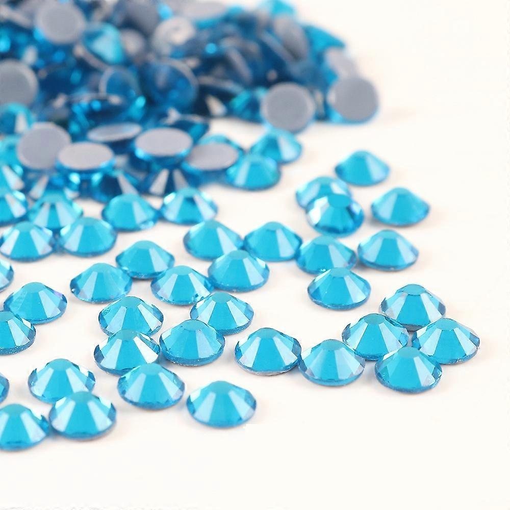 Hotfix Rhinestones Bulk for Crafts Clothes DIY Decoration, Cape Blue (2-6mm) 288pcs/1440pcs Flat Back Crystal Round Gems