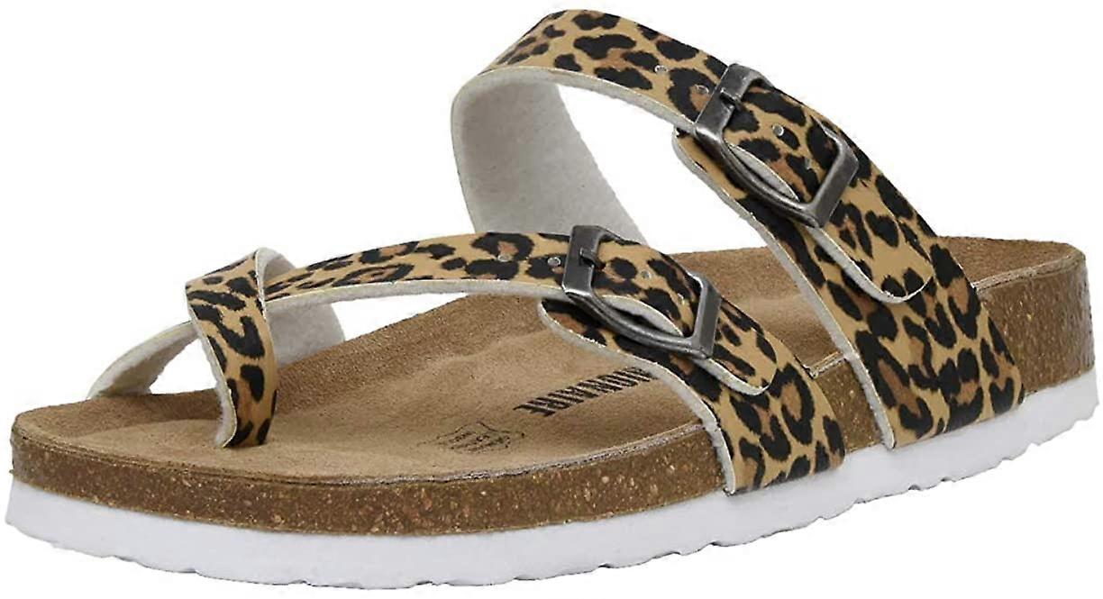 Women's Adjustable Buckled Strap Flip-Flops Toe Ring Slip on Sandals