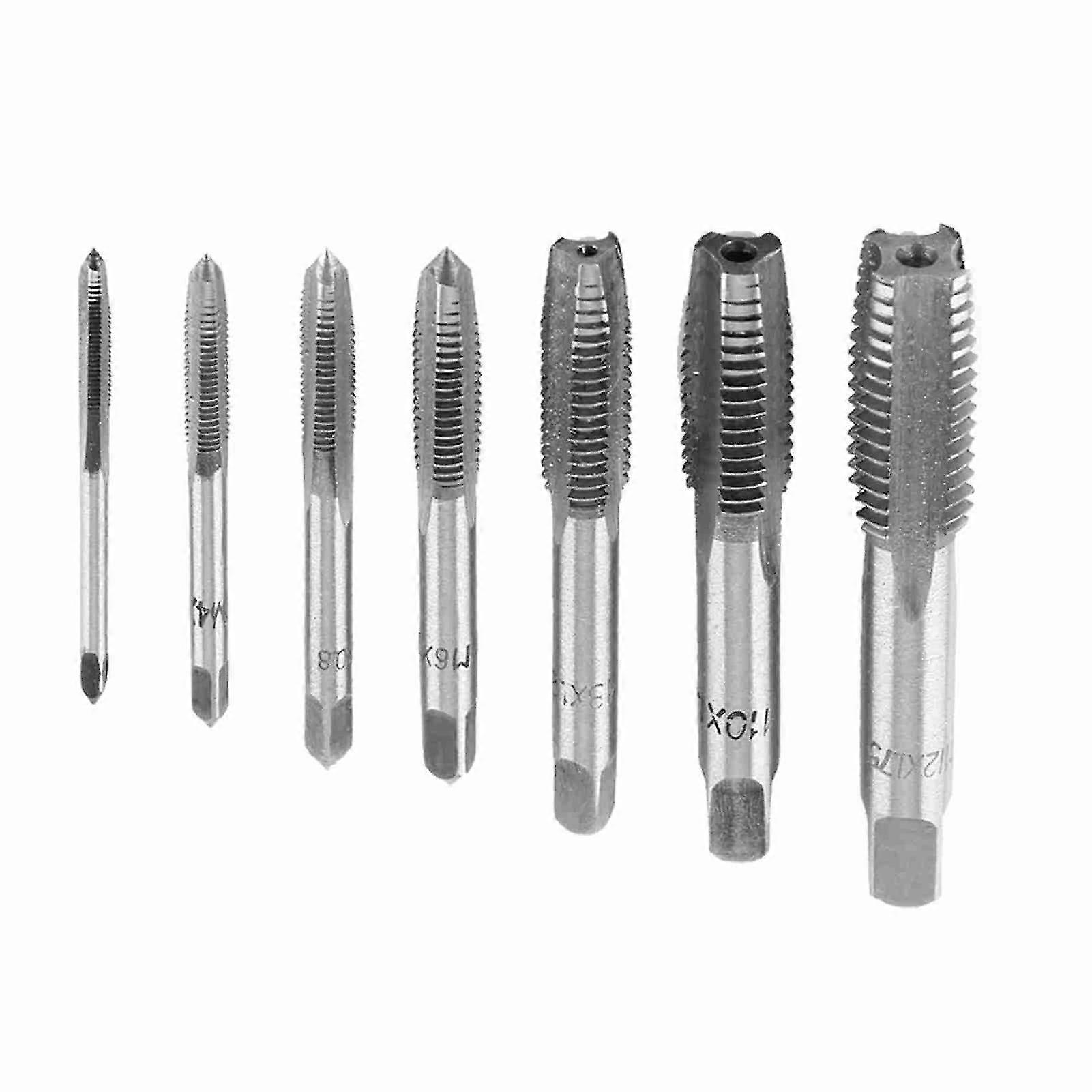 Metric Thread Steel Tap Tapping Tool Set - M3, M4, M5, M6, M8, M10, M12