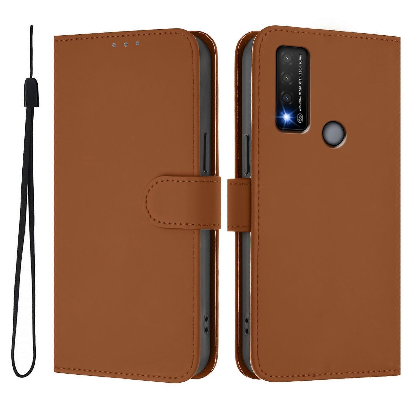 Solid Color PU Case For TCL 20 R 5G