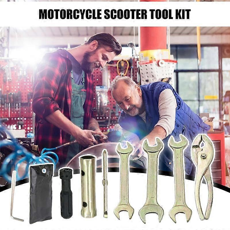 Wrench Set Pliers Motorcycle Motor Scooter Spark Plug Socket With Storage Bag For Off-road Vehicles