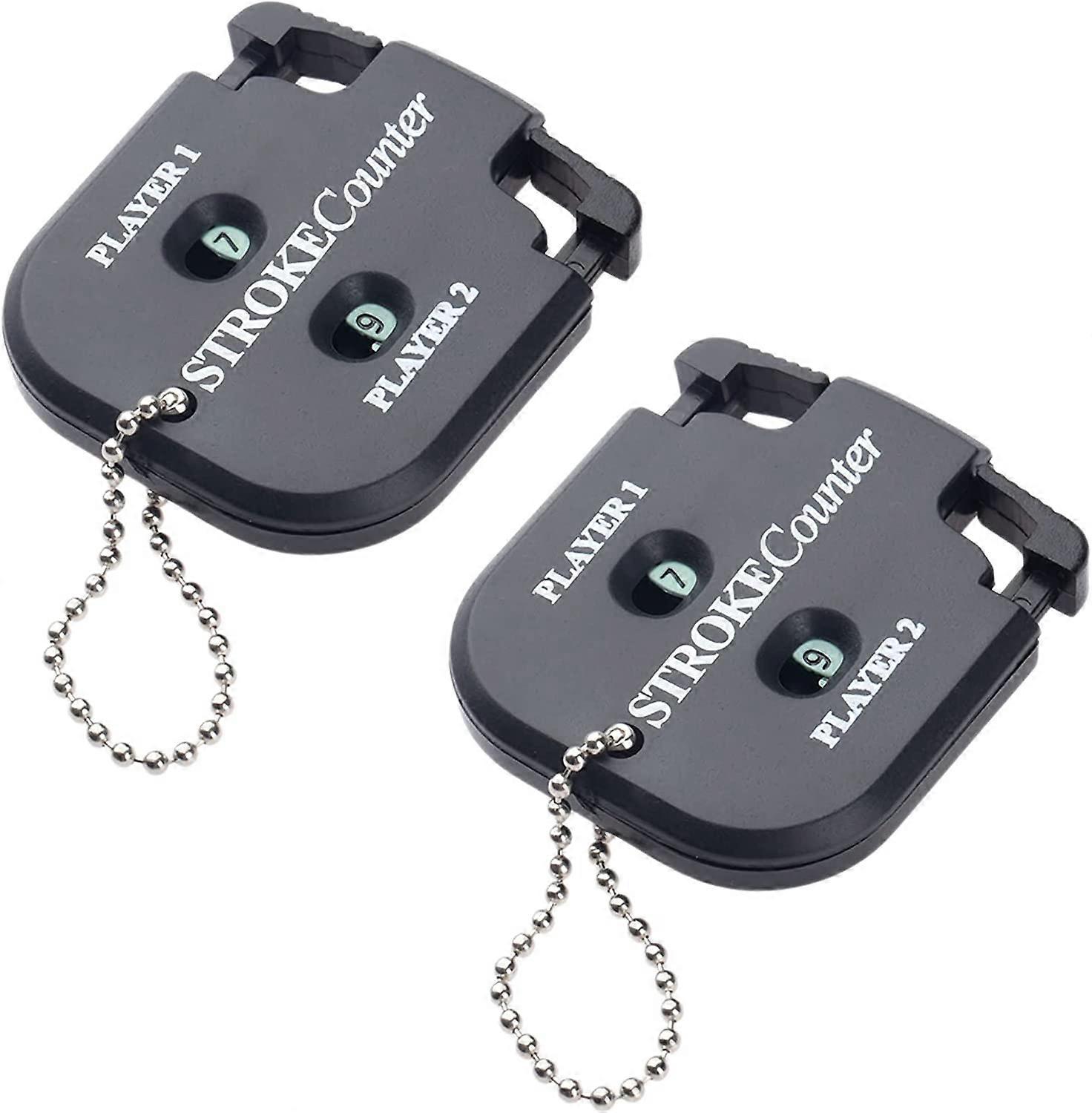 Golf Score Counter, 2 Pcs 2 Player Stroke Counter Golf Score Indicator 2 Digits Mini Square Golf Score Counters Handy Scorer Golf Count Shot Stroke Pu