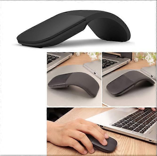Bluetooth Touch Foldable Wireless Arc Mouse (Black)