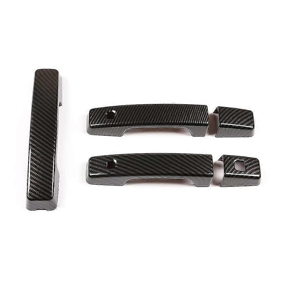 車グラブドアハンドルカバートリム装飾ステッカー、カーボンファイバー