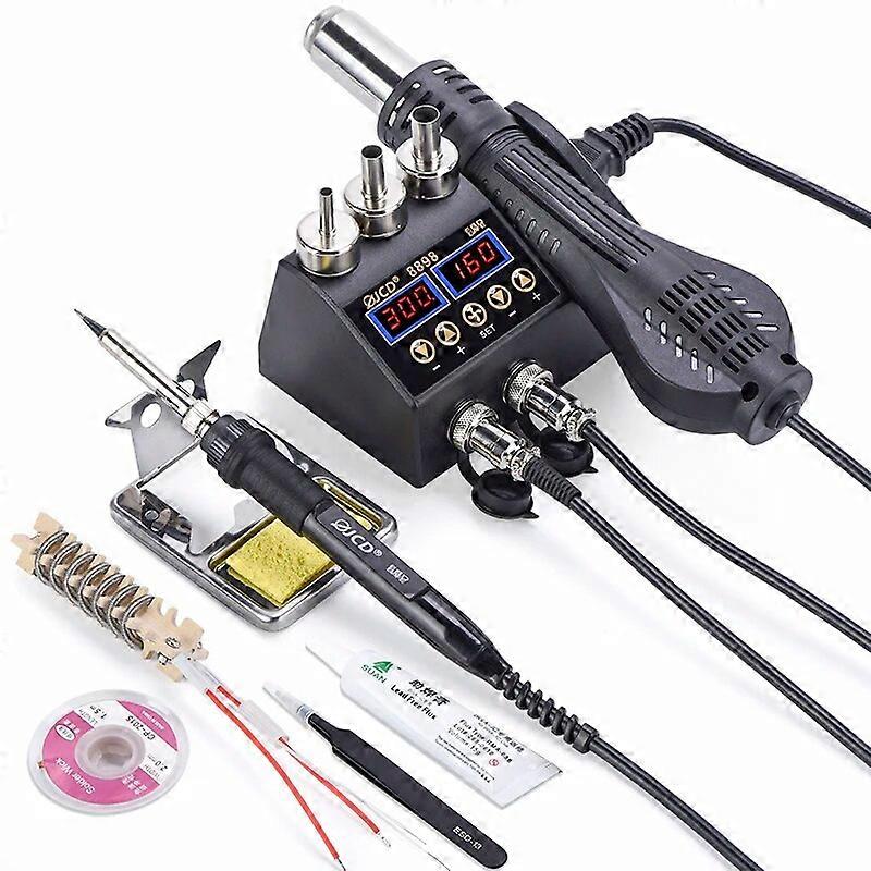 750W SMD Rework Soldering Station 2 in 1 hot air soldering iron LCD Digital display welding station for BGA PCB IC Repair 8898