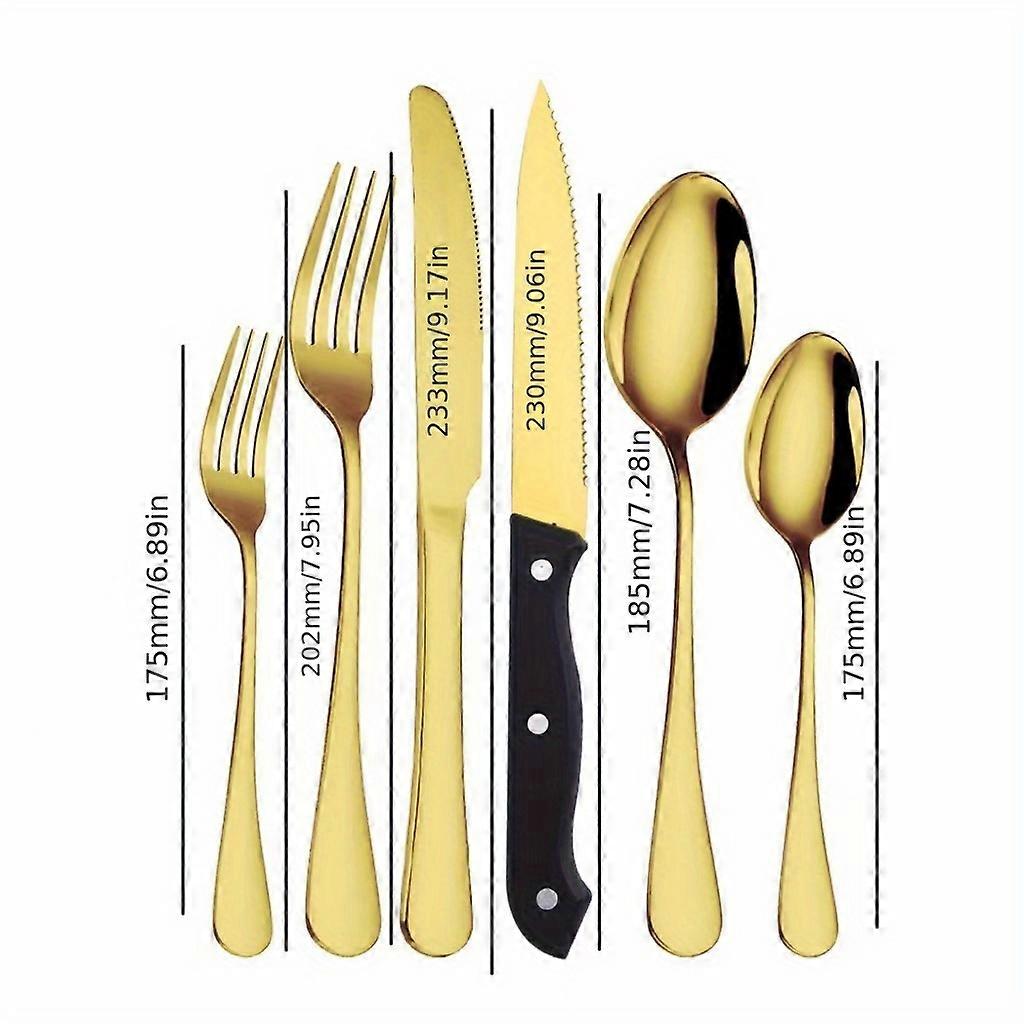 24pcs Silverware Set For 4, Unique Stainless Steel Flatware Cutlery Set, Include Forks Spoons Knifes Set