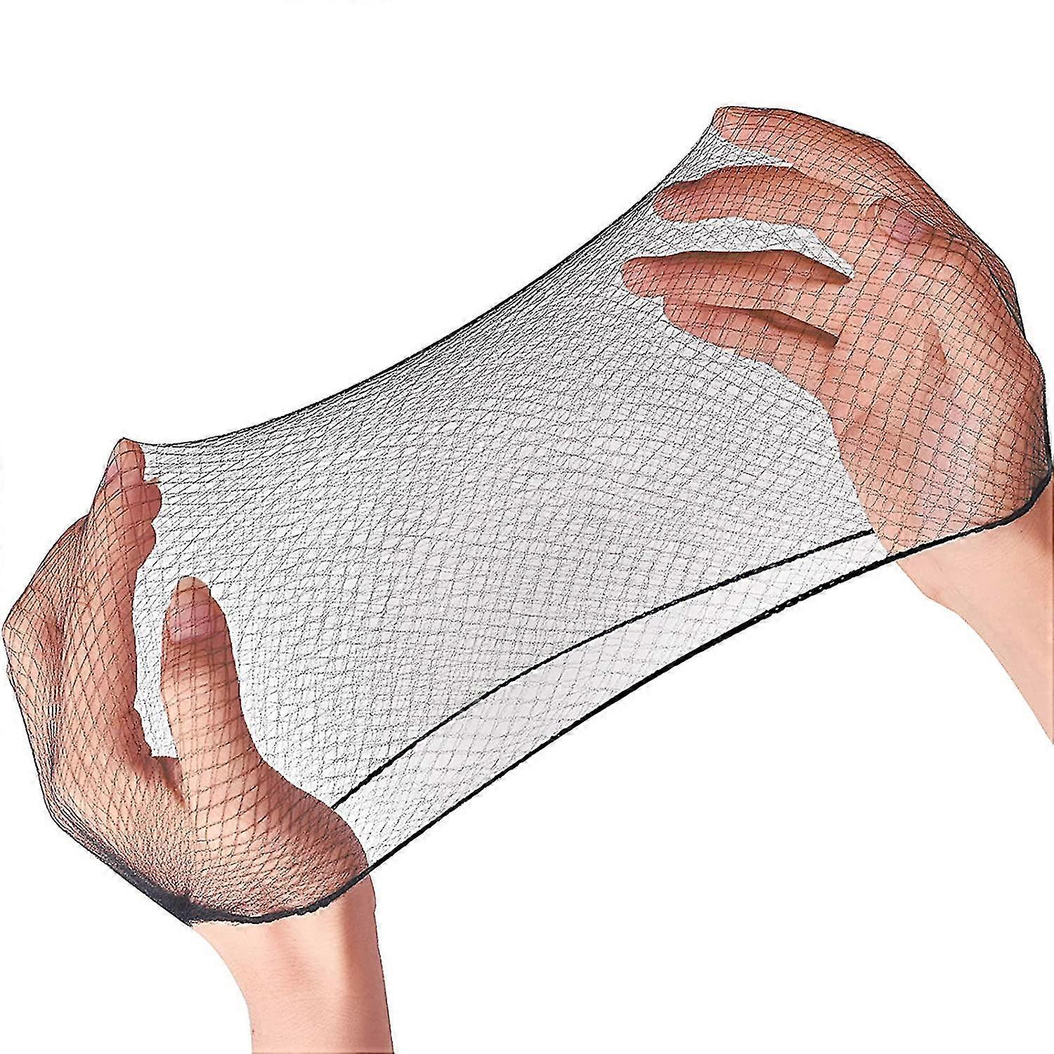 hår netto 100 stk, hårnett elastisitet usynlig elastisk nett for mat service, ballett bun, sovende, kvinner og parykk (100, svart)