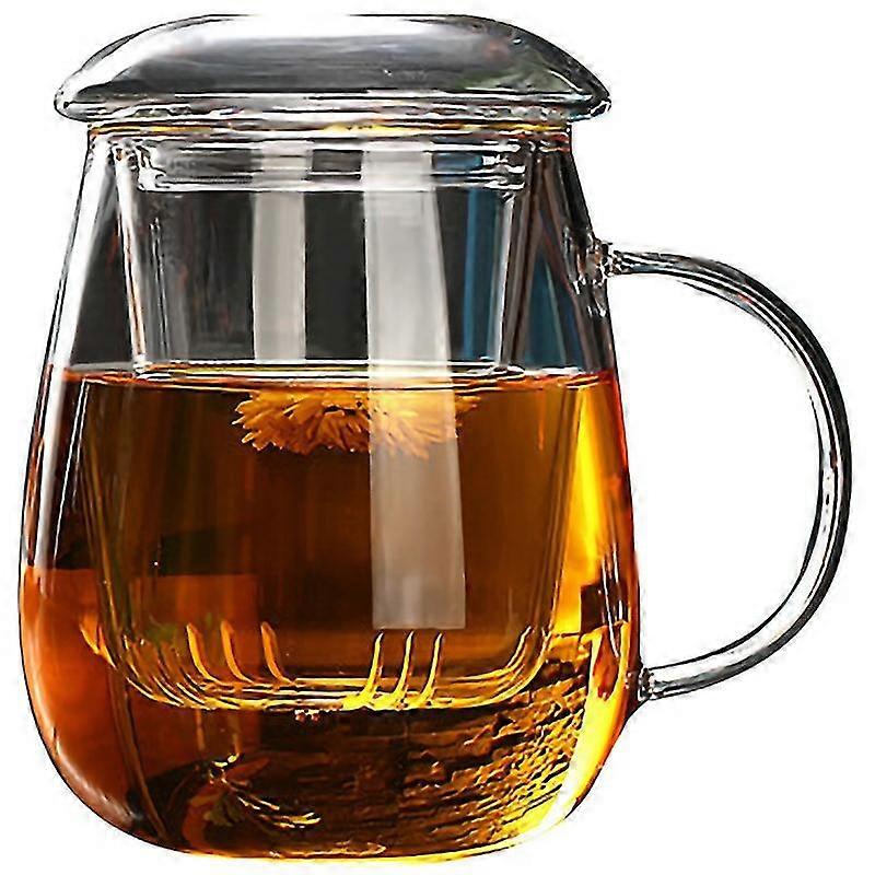 550ml Tea Mug With Lid Filter,coffee Cups Tea Set Mugs Beer Drink Office Mug Transparent Drinkware