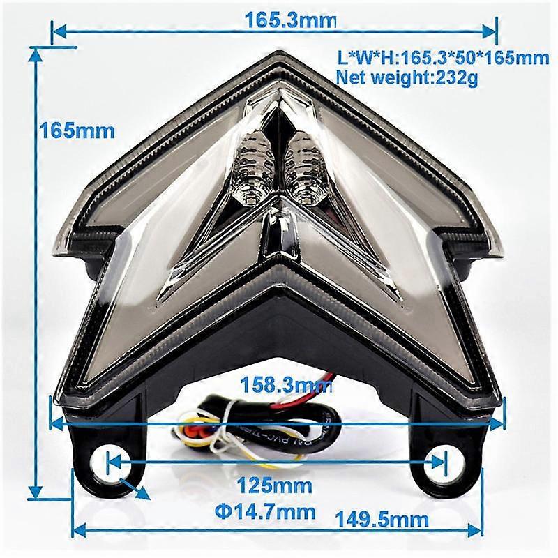 Motorcycle Led Taillight Brake Rear Turn Signal Indicator Lamp Tail Light for Z800 Zx6R Z125