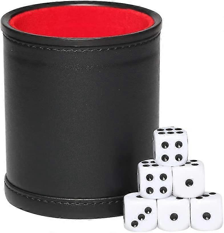 Pu Leather Dice Cup Set, Felt Linning Dice Shaker For Bar Party Dice Games, Not Includes Dot Dices