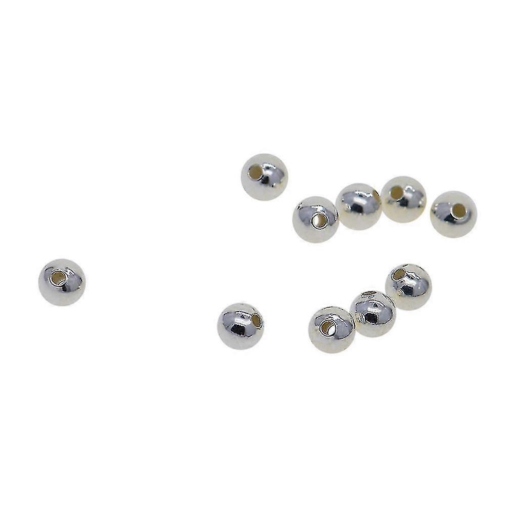 10 kpl 925 sterlinghopeaa, tee-se-itse-askartelutarvikkeet, pyöreä, sileä, 10 mm