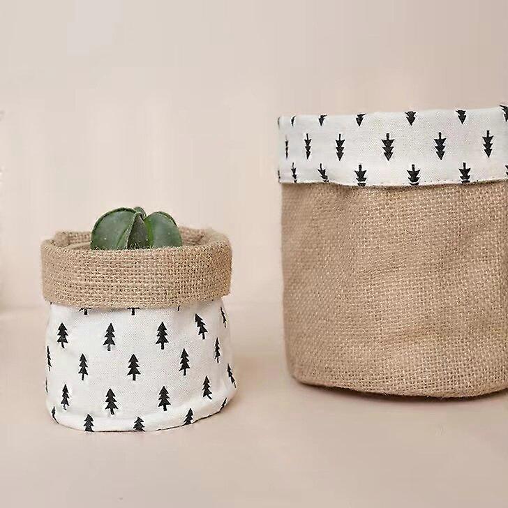 Jute small tree 3 size,colors Pot Washable Kraft Paper Flowerpot Creative Desktop Flower Pots Reuseable Succulents Planter Multifunction Storage Bag