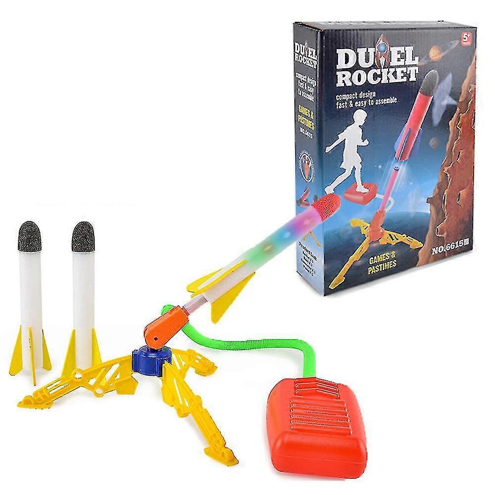 Rocket Launcher For Kids Shoots Up To 120 Feets With Sturdy Stomp Launchers 3 Colorful Foam Rockets Fun Outdoor Toy For Kids Gift Toys For Boys And Gi