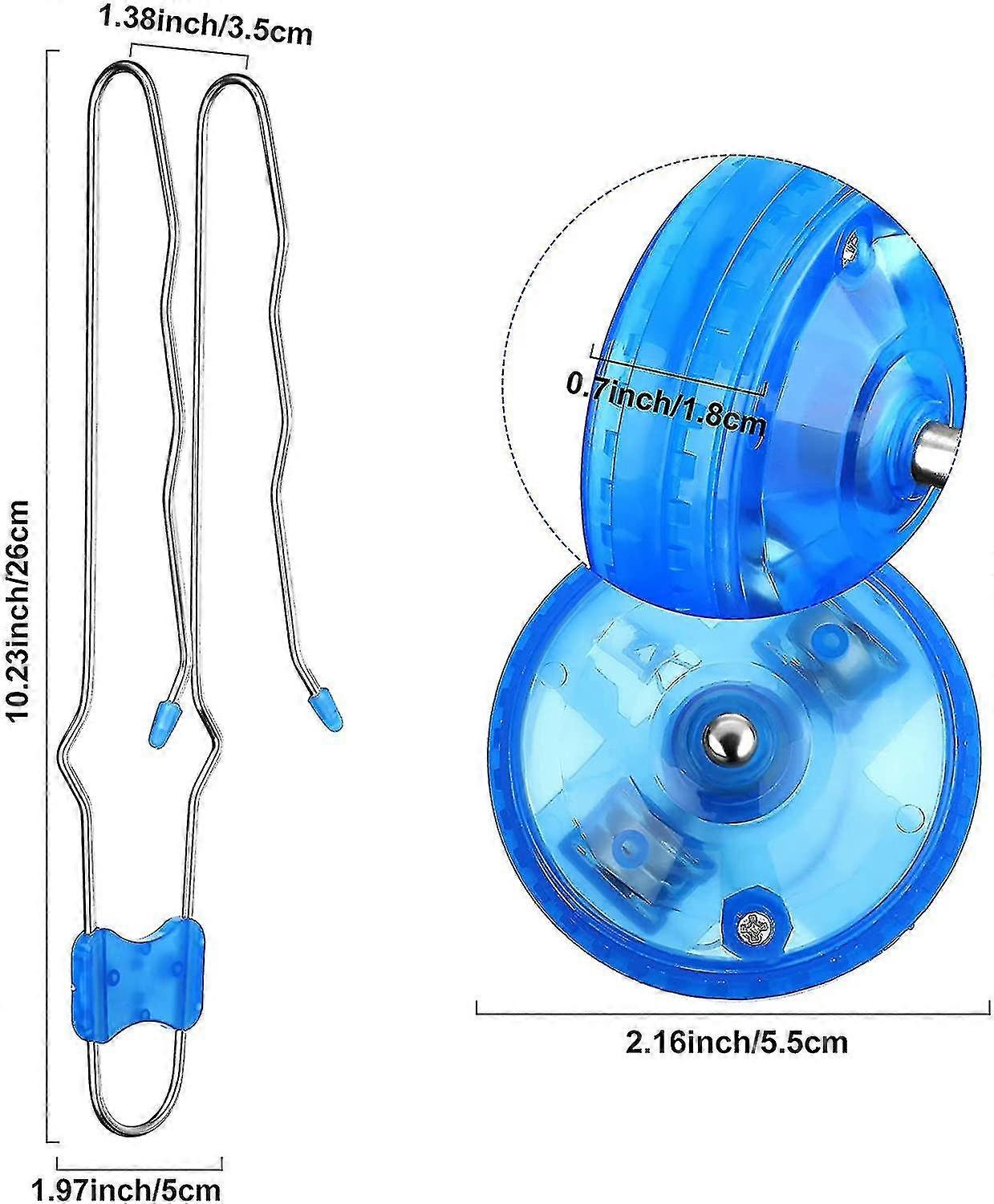 Bjxy 2 Pieces Retro Magic Rail Twirlers Flashing Gyro Wheel Magnetic Yoyo Toy With Mesmerizing Rotating (red, Blue)