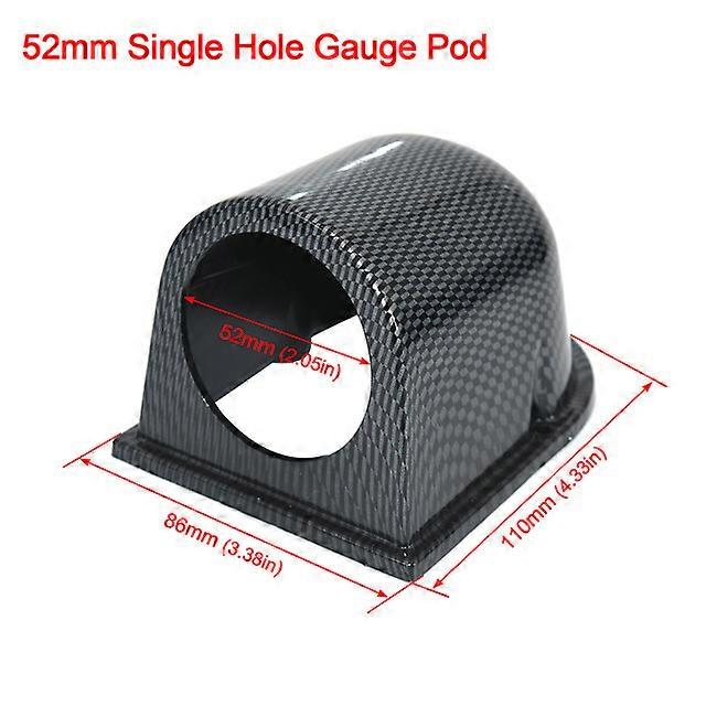 Single Gauge Holder 52mm 2" Guage Meter Pod Fits Car Meter Tachometer Fuel Gauge Pod Mount Carbon Plastic Universal
