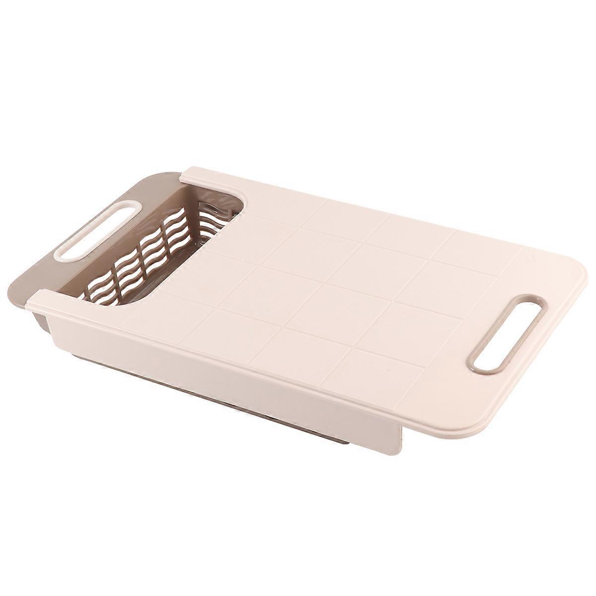 Multifunction Cutting Board Retractable Draining Cutting Sheet Plastic Kitchen Chopping Block (Random Color)