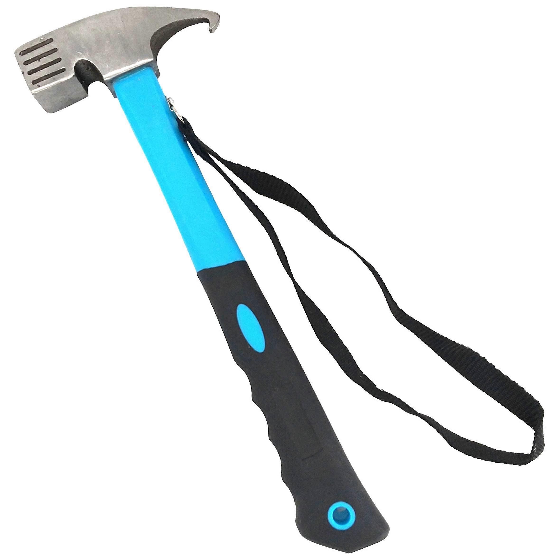 مطرقة التخييم التخييم مطرقة خيمة الوتد مجتذب ، مطرقة التخييم الصلب عالية الكربون متعددة الوظائف (أزرق)