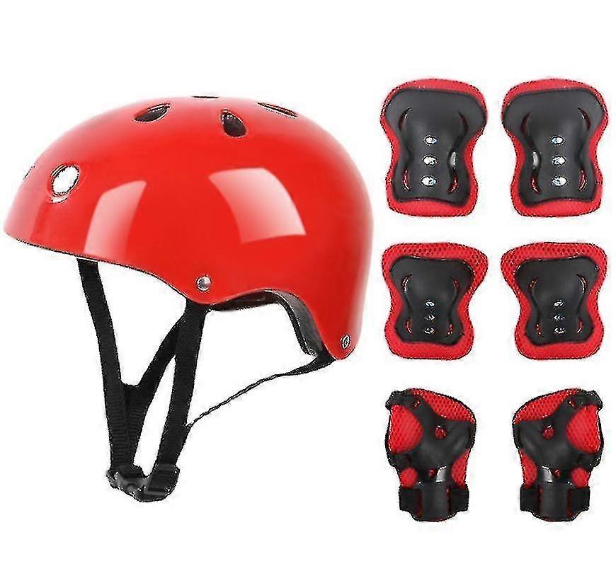 7個キッズ保護具セットローラースケートヘルメットエルボー手首膝パッドスケートボードサイクリングスカーティ用